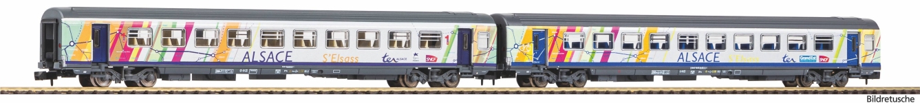 PIKO 94509 - N - 2-tlg. Set Corailwagen ALSACE 1./2.Kl., SNCF, Ep. VI